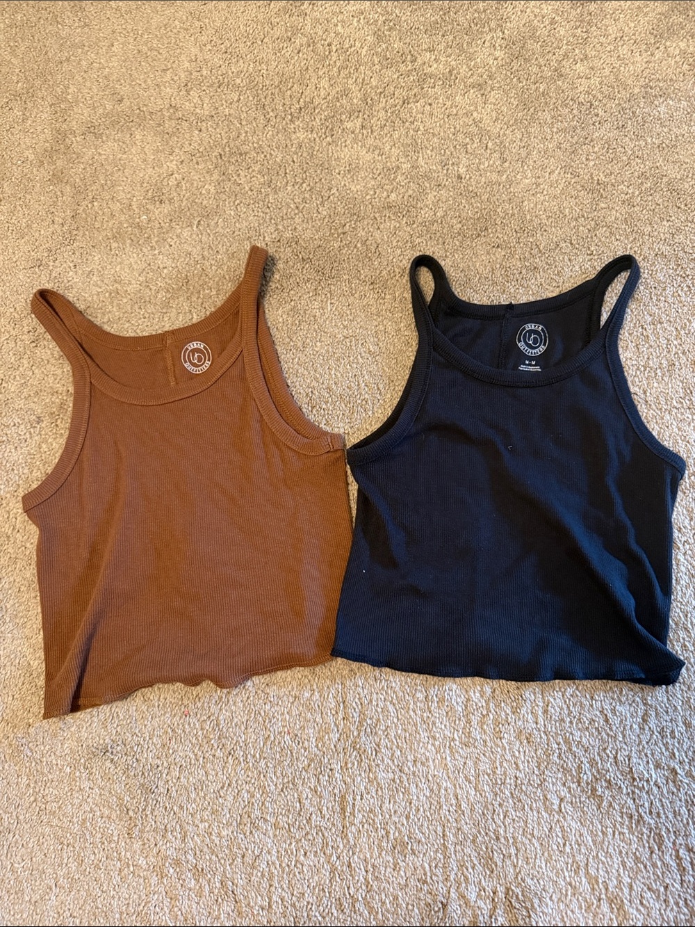 Urban Outfitters Ribbed Scoop Tank in Chestnut Brown